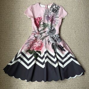 Ted Baker Pink and White Dress - Size 1